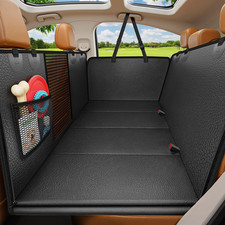 Hard Bottom Dog Car Seat Cover for Back Seat, PU Leather Hammock
