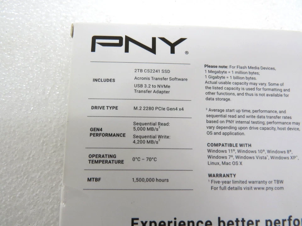 PNY 2TB SSD PCle NVMe Gen4 x4 2TB Complete Upgrade Kit - Image 3 of 4