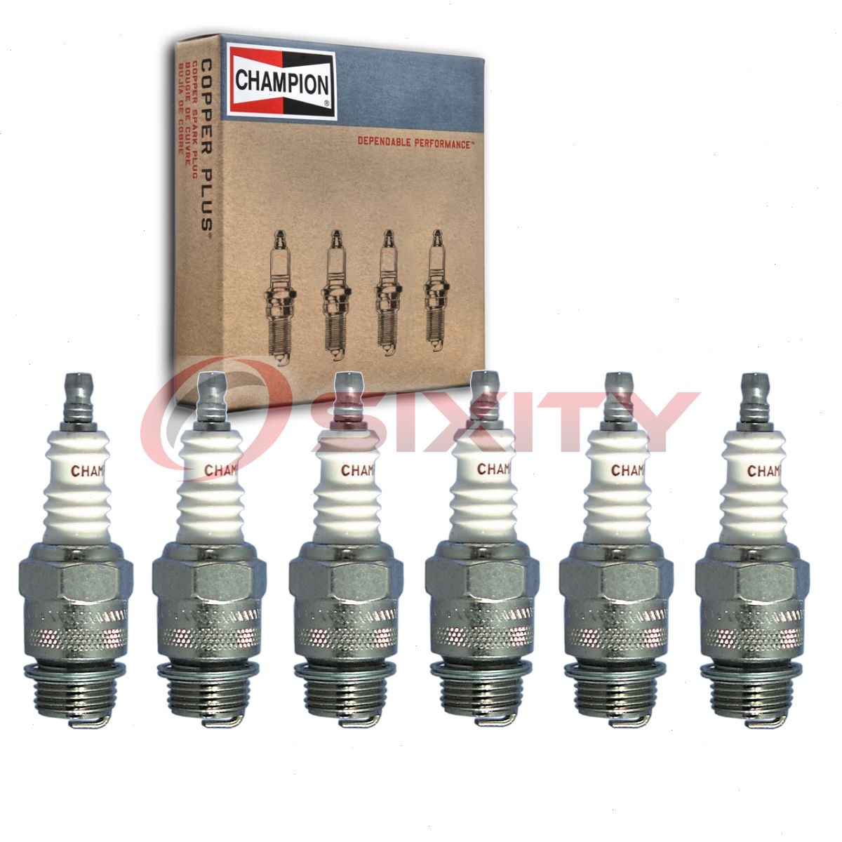 6 pc Champion Industrial Spark Plugs for 1934-1937 Studebaker Dictator 3.3L jt