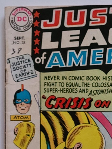 JUSTICE LEAGUE OF AMERICA #38 (DC 1965) SILVER AGE EST~F+(6.5) CRISIS ON EARTH-A - Bild 2 von 15