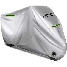 Motorcycle Cover Universal Heavy Duty Oxford Fabric with Lock 96.5" Silver