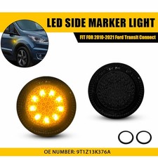Smoke Amber LED Side Turn Signal Lights Repeater For 10-21 Ford Transit Connect