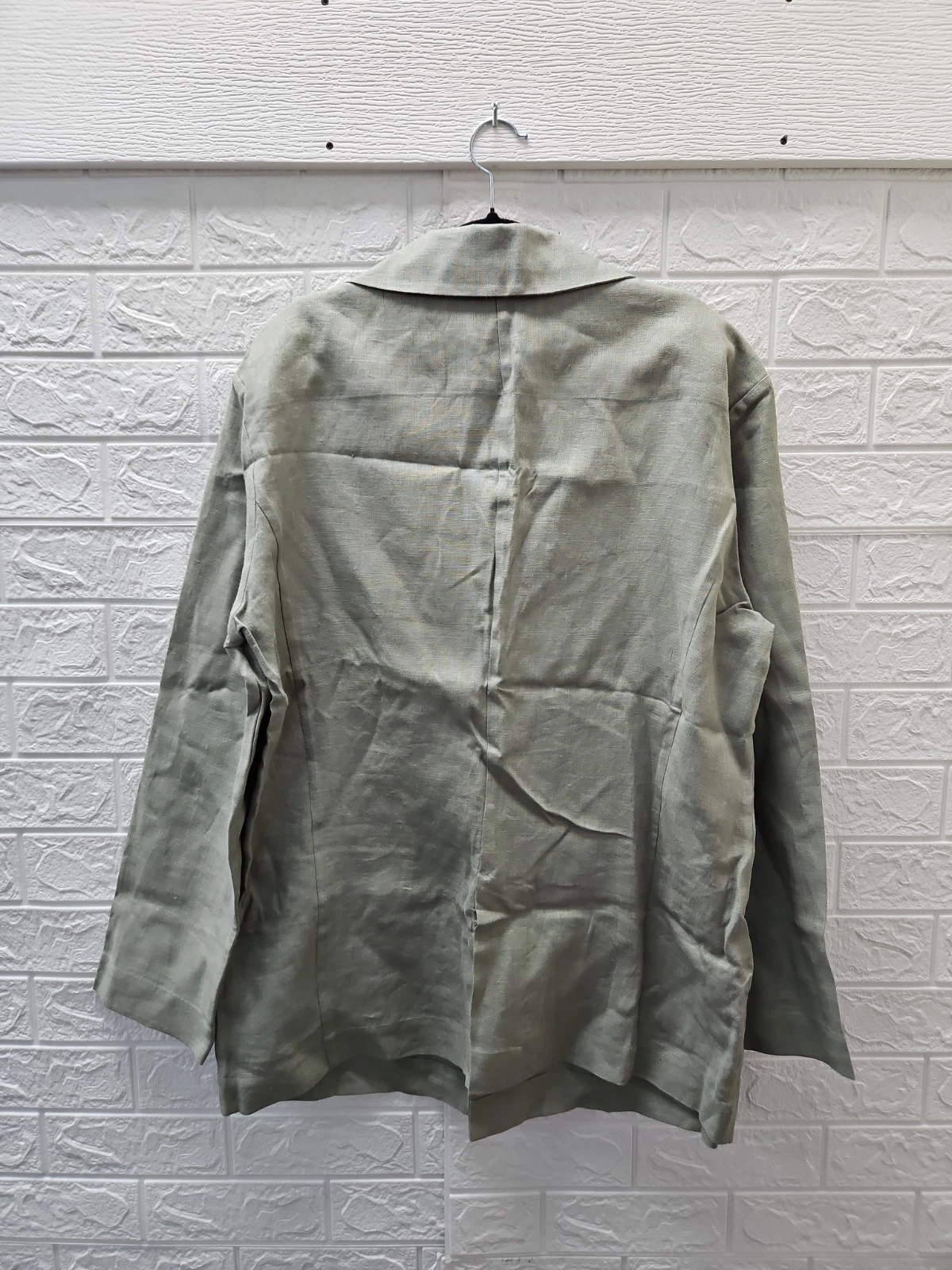 New Black Ficus Men's Linen Jacket Olive Sz M image 5