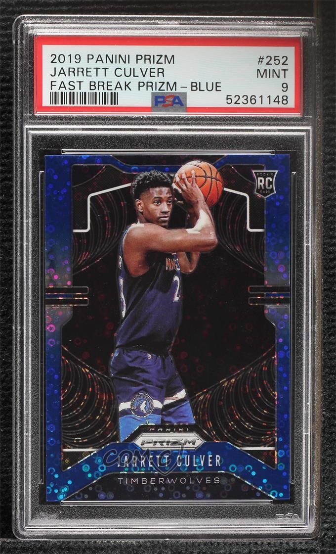 2019 Panini Prizm Rookie Fast Break Blue /175 Jarrett Culver #252 PSA 9 MINT x3x