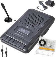 Portable Cassette Player Tape Recorder. Record to Cassettes via Mic or Aux In. B