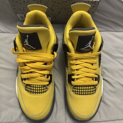 2021 Nike Air Jordan 4 IV Retro Lightning Tour Yellow/Dark Blue Grey