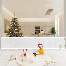 Pawtners Retractable Baby Gates Extra Wide, 41" Tall Extends up to 120" Wide, Do