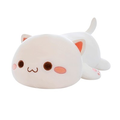 FUYU Cat Stuffed Animals, Soft Plush Pillow 15in/37cm, White Round Eyes