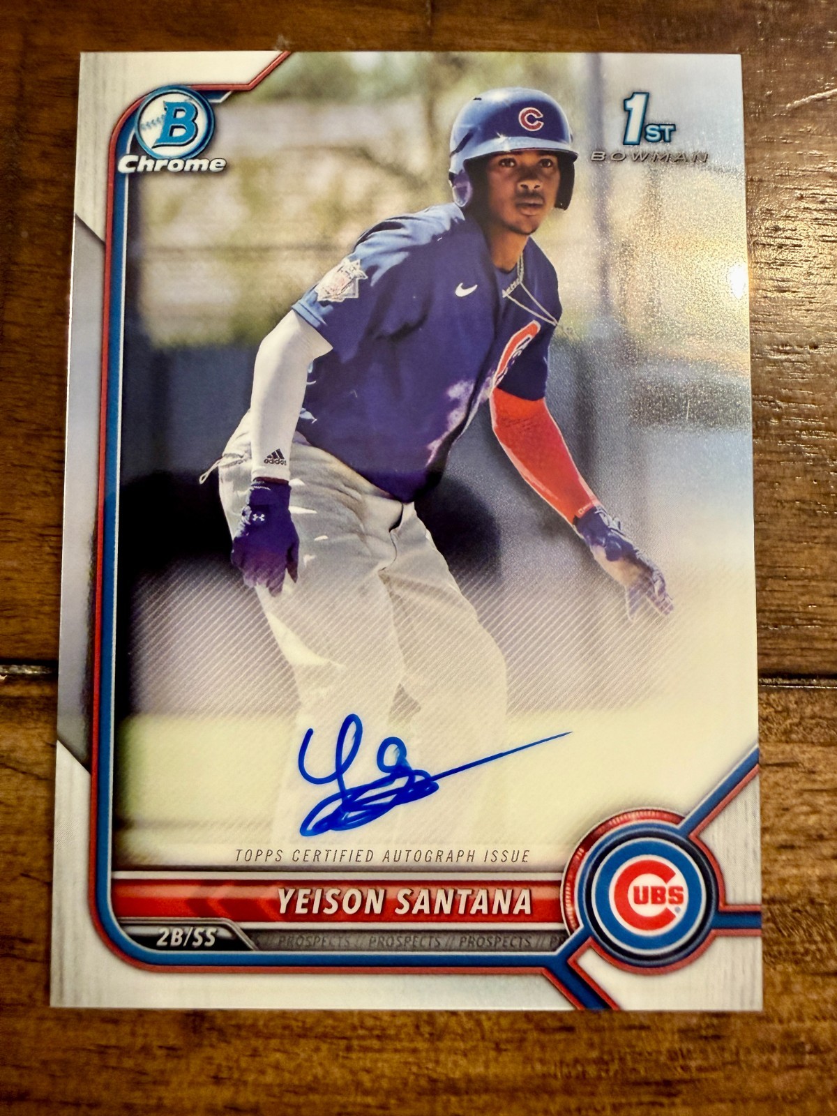 Yeison Santana 2022 Bowman Chrome 1st Auto Cubs #CPA-YS (AU, RC)