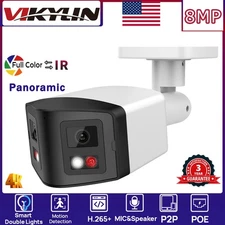VIKYLIN Dual Light Color+IR 180 VIEW POE 8MP 4K IP CAMERA Speaker Factory Direct