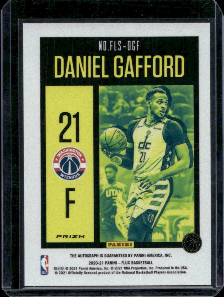 2020-21 Panini Flux #FLS-DGF Daniel Gafford Flux Signatures Wizards - Image 2 of 2