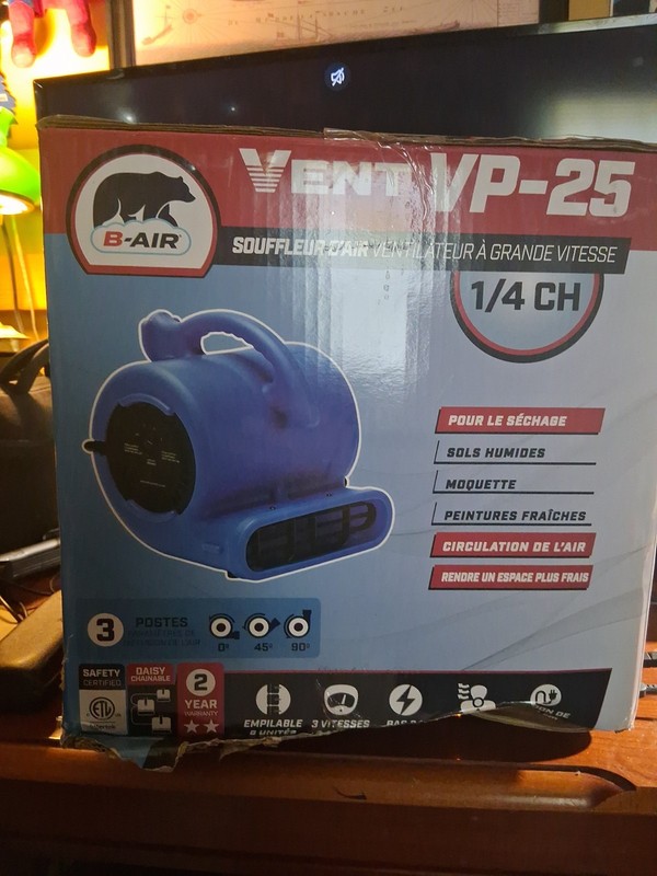 B-Air VP-25 1/4 HP Air Mover for Water Damage Restoration