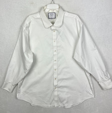 Charles Tyrwhitt White Dress Shirt Mens 19 35 Button Up Classic Fit Long Sleeve