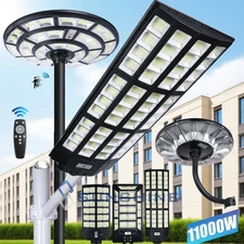 11000W Solar Street Light Super Bright Commercial Dusk to Dawn Outdoor Lighting