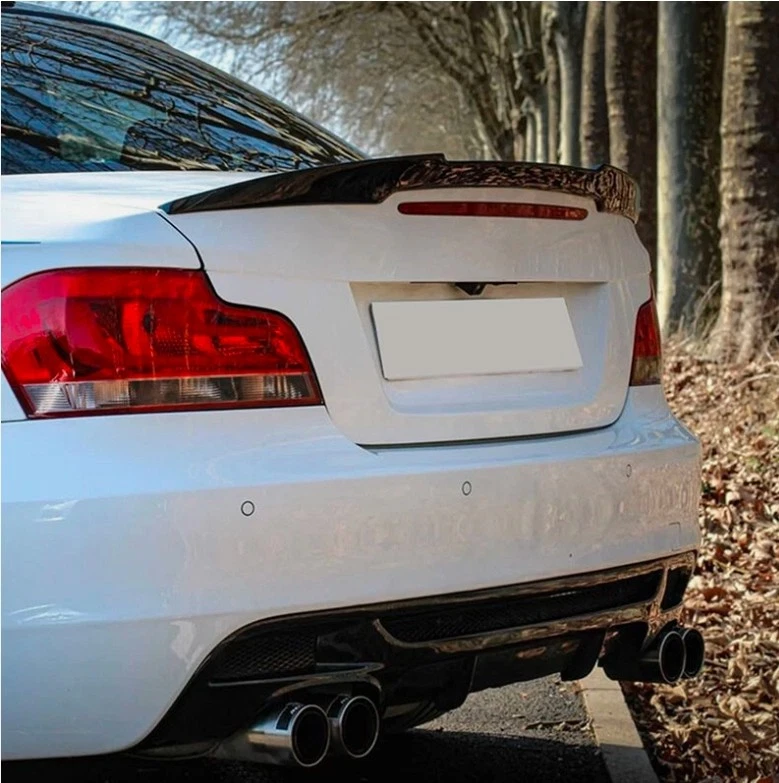 Fit 2007-2013 BMW E82 E88 1-Series Gloss Black M4 Style Rear Trunk Spoiler Wing Foto 3 de 4