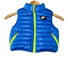 Nike Toddler Reversible Puffer Vest Size 2T Blue Neon Green Athletic Streetwear
