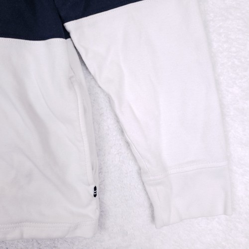Nautica Quarter Zip Pullover L Colorblock Navy Yellow White Retro Fall Prep - Picture 3 of 11