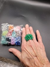 Multi Colored Beaded Ring Set Stretchy