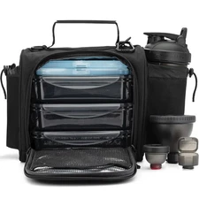 Hydra Cup Insulated Lunch Bag Set with Containers, Ice Packs, Shaker, Luggage...