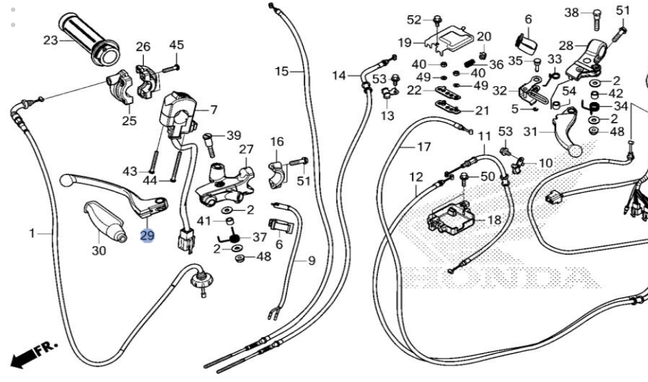 HONDA 22 - 25 NAVi NVA110 RIGHT FRONT BRAKE LEVER - GENUINE
