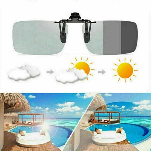 Polarized Photochromic Sunglasses UV400 Driving Fishing Lens Clip On Eyewear UK - Picture 2 of 12