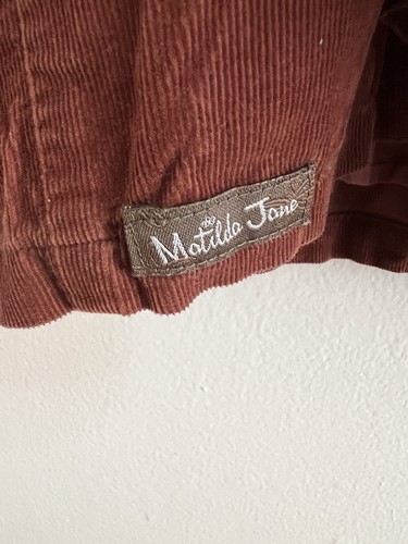 Matilda Jane Corduroy Skirt Romper Overalls Girls 14 Brown Embroidered 32067D - Picture 5 of 8