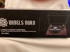 ANGELS HORN BLUETOOTH RETRO RECORD PLAYER TURNTABLE HP-H005-Read Description