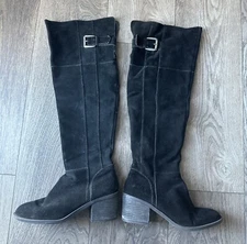 Crown Vintage Cathy Over The Knee Boots Women’s 7.5 Black Suede Bohemian