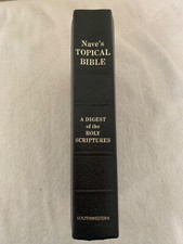 Nave's Topical Study Bible Black Thumb Index Southwestern 1962 Purple Ribbon VG