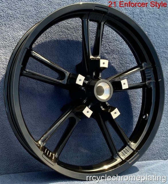 Enforcer Black 21" Front Wheel Reinforcer w/ Rotors 0819 Street Glide