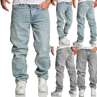 Herren Loose-Fit 90s Denim Jeans Hose Straight Baggy R7025