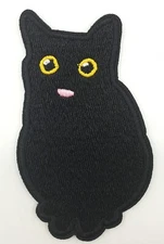 Black Cat Patch Embroidered Iron Sew On Kitten Feline Halloween Jiji New