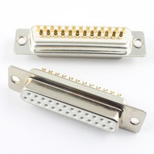 5Pcs Gold Plated D-SUB 25 Pin Solder Machine 2 Row Straight Female Connector