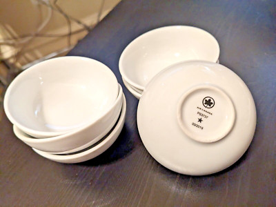 SET OF 6 Air Canada White 3  Small Ceramic Dish/Dipping Mini Bowl PS3737 Vintage