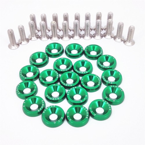 20/40X JDM Billet Aluminum Fender Bumper Washer Bolt Engine Bay Dress