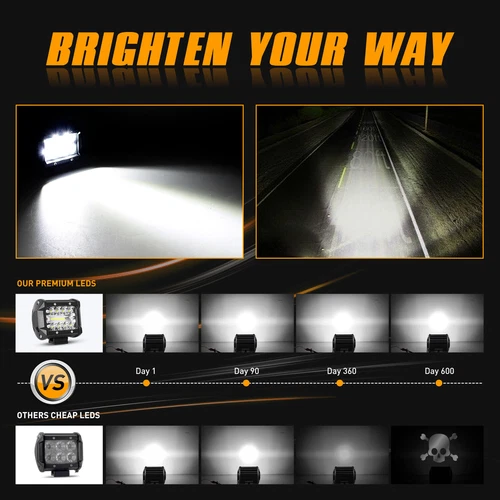 34inch LED Light Bar Offroad Truck Spot Flood Combo 32'' + 4''in Spot Light Pods - Picture 8 of 10