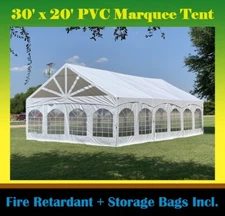 30'x20' PVC Marquee - Heavy Duty Large Party Wedding Canopy Tent Fire Retardant