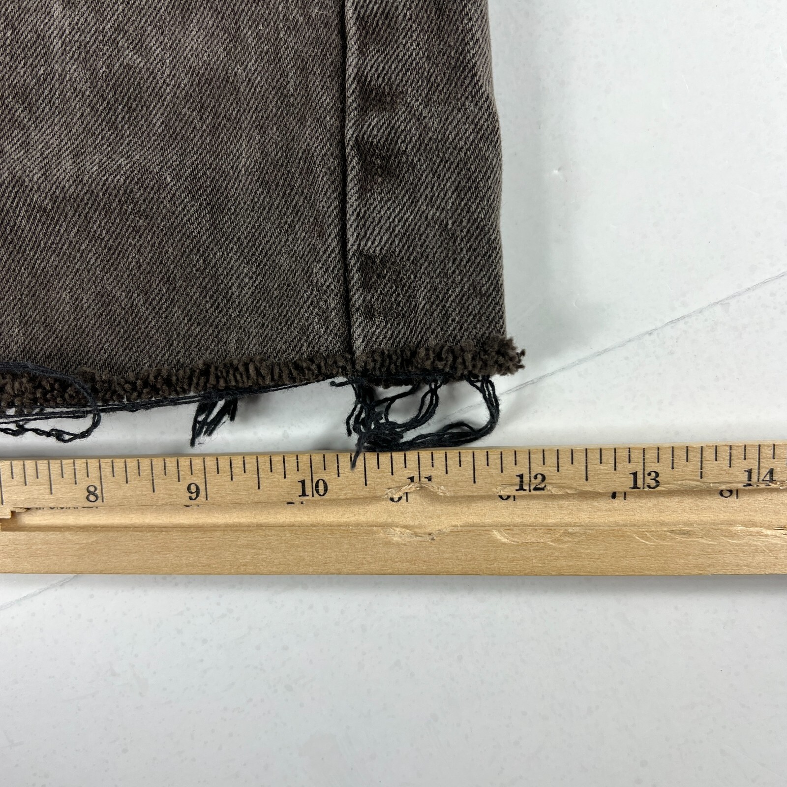 Levi's Jean Shorts Men's 35* 501 Straight Dark Brown Cut Off Denim Jorts Tag 38