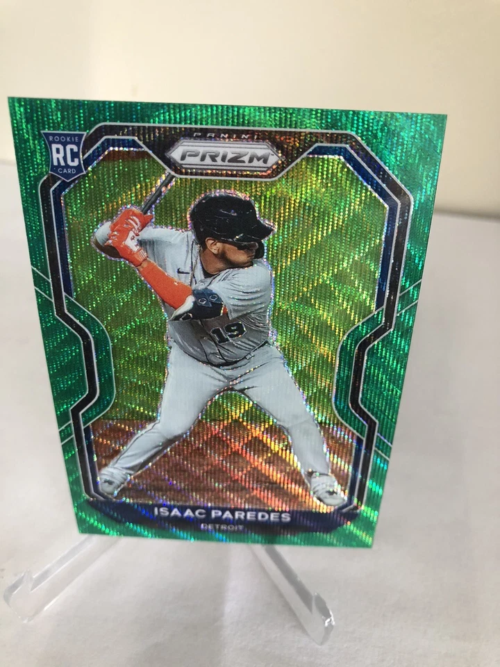 2021 Panini Prizm Green Wave Prizm Isaac Paredes Detroit Tigers #43 - Image 4 of 4