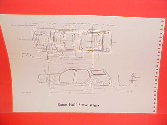 1974 DATSUN B210 COUPE + PL610 STATION WAGON FRAME DIMENSION CHART