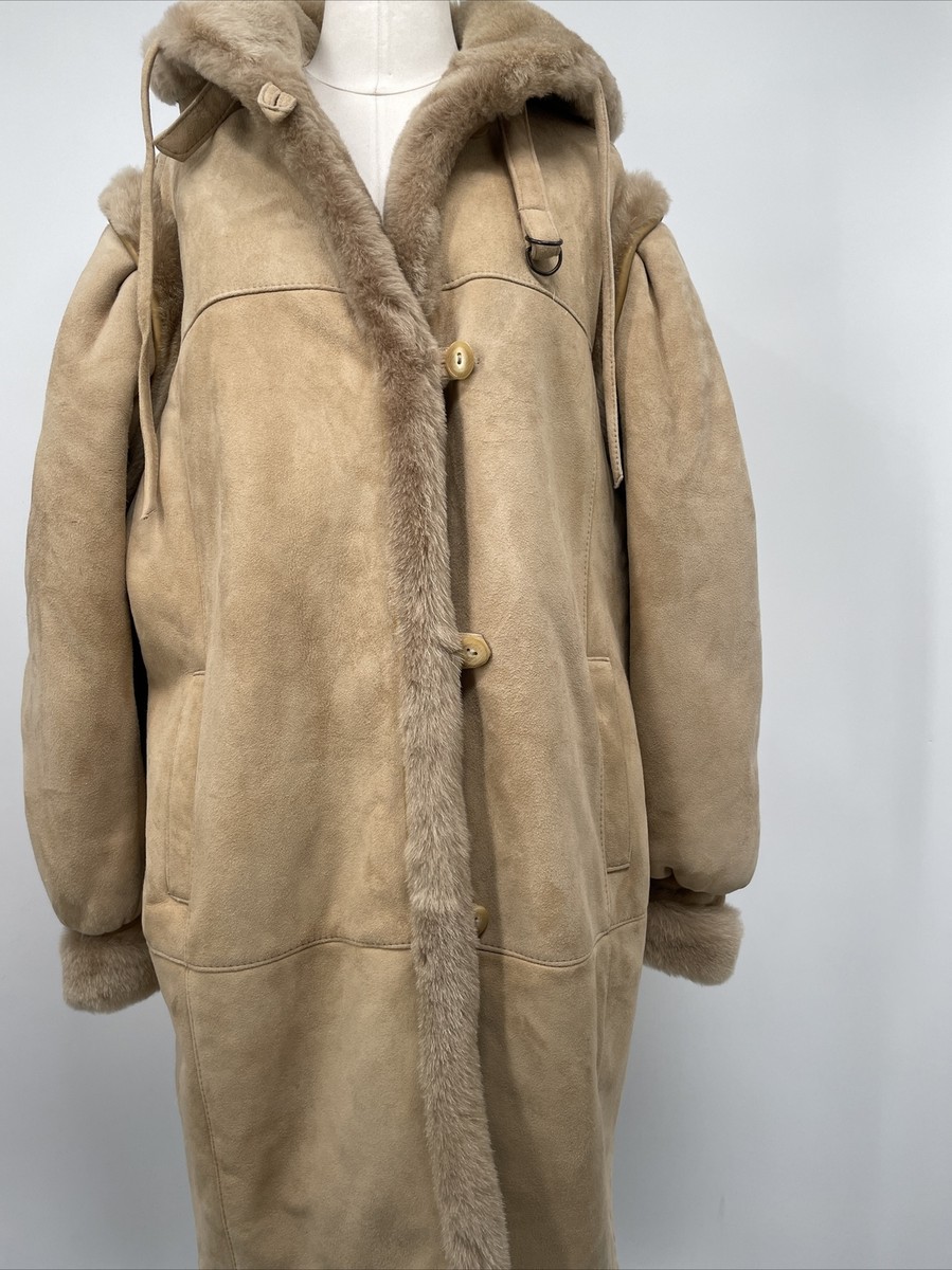 Vintage Women's TURKIS TUKKU 3/4 Shearling Brown Jacket Coat Made