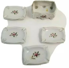 Ashtrays Dainty Cottagecore Shabby Victorian Floral 4 Ashtray 1 Trinket Dish 
