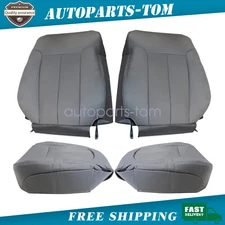 For 2011-2016 Ford F250 F350 XL Front Driver&Passenger Leather Seat Cover Gray