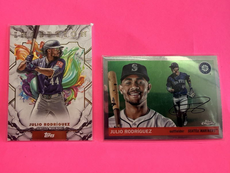 Topps Julio Rodriguez Mariners Inception #74 & Chrome #179 Auto Lot 2