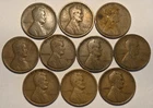 Circulated lot of (10) nicer low mintage 1909 P Lincoln Wheat Cents