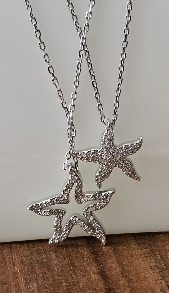 ★週末限定SALE★スワロフスキー Holly starfish セット Swarovski Silver Double Strand With Double Star Holly Starfish