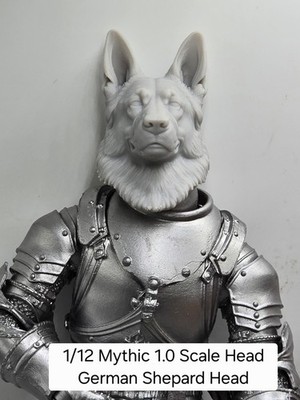 3d Printed 1.0  Headsculpt For Mythic Legions 1/12 figure - GERMAN SHEPHERD HEAD