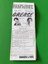Vintage 1980 Surflight Summer Theatre Program Grease Beach Haven LBI Advertising