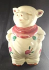 New ListingVintage Shawnee Pottery SMILEY Pig With Red Scarf And Tulips 1940s USA EVC