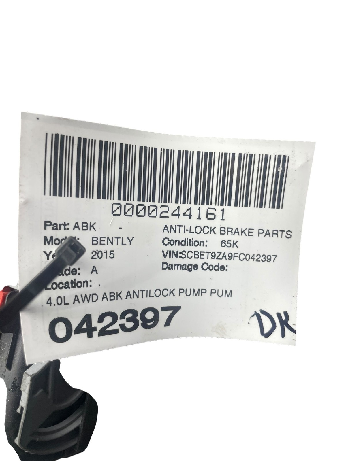 2013-2019 BENTLEY FLYING SPUR 4W 223B 4.0L AWD ABK ANTILOCK PUMP PUMP MODULE 65K